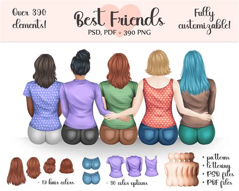 Best Friends Clipart Soul Sisters Clipart Best Friends Etsy