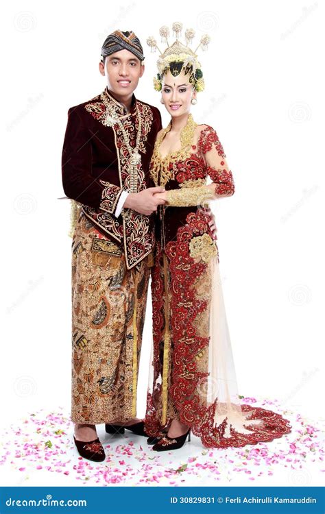 Traditional Java Wedding Couple Stock Image Image Of Groom Full