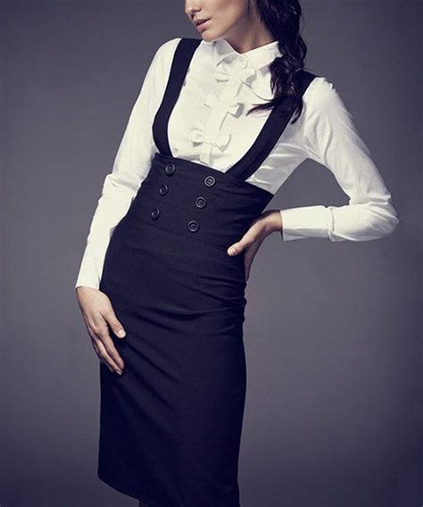 Look At This Black Button High Waist Suspender Skirt On Zulily Today