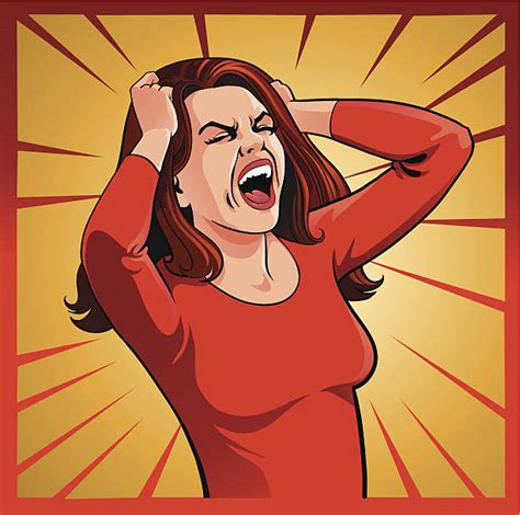 Woman Pulling Hair Screaming Stock Vectors Istock