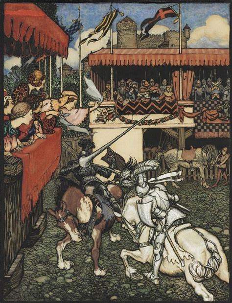 Sir Tristram Defeats Sir Palamedes In Ireland 1902 Arthur Rackham