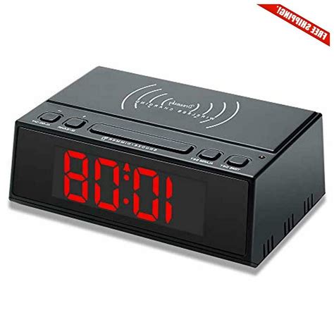 Oct17 wooden alarm clock with qi wireless charging pad compatible with iphone samsung wood led di. DreamSky Wireless Charging Alarm Clock, Compatible with iPhone