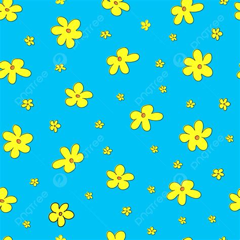 Seamless Yellow Tiny Flower Pattern Background Seamless Flower Pattern