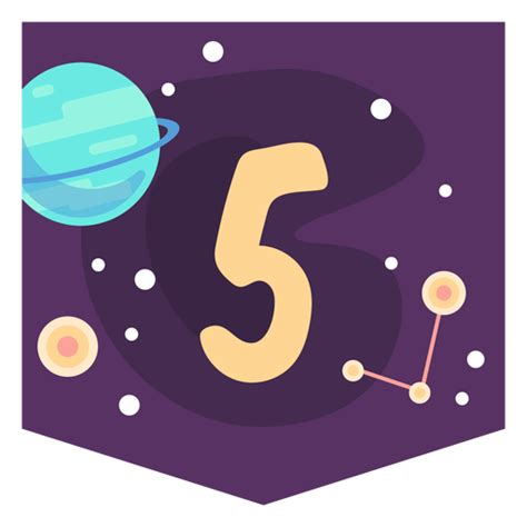 Space Number 5 Banner Transparent Png And Svg Vector File