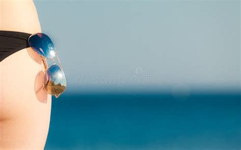 Summer Vacation Closeup Female Buttocks On Beach Stock Photo Image