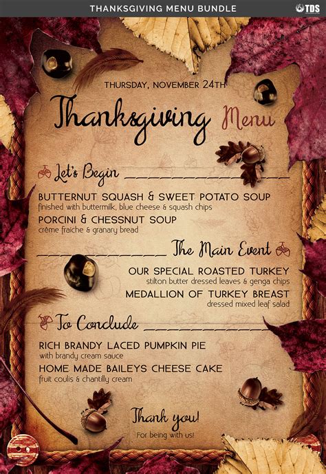 Maybe you would like to learn more about one of these? Thanksgiving Menu Bundle By Thats Design Store ...