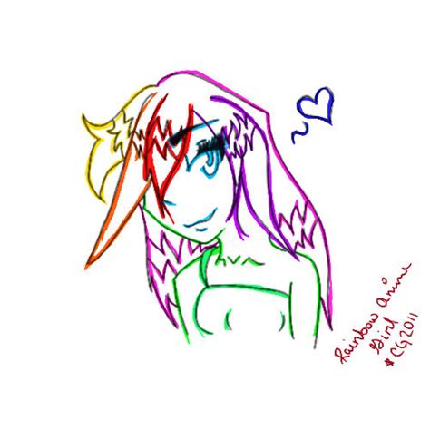 Rainbow Anime Girl By Cattgregory On Deviantart