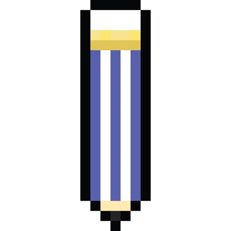 El icono del lápiz azul de pixel art Vector Premium