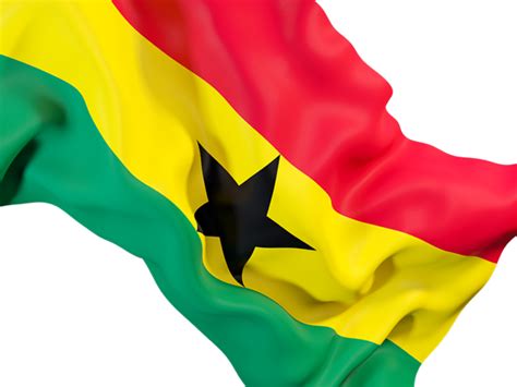 Waving Flag Closeup Illustration Of Flag Of Ghana