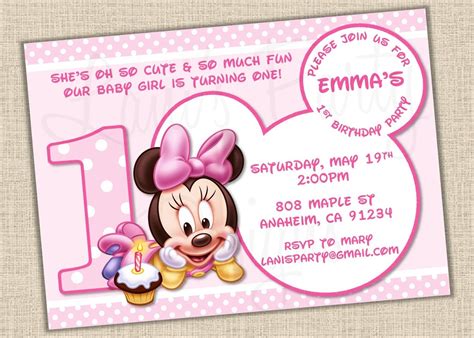 Free Printable Minnie Mouse Baby Shower Invitations Templates