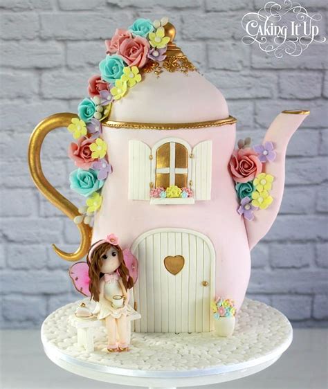 Fairy Tea Party Teapot Cake Decorated Cake By Caking It Cakesdecor