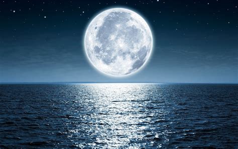 Moon Sea Night Wallpaper