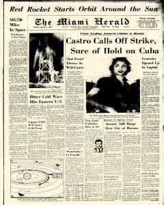 South florida's leading news site for local and breaking news, sports, entertainment, business and politics. Miami Herald Newspaper Archives, Jan 5, 1958, p. 1