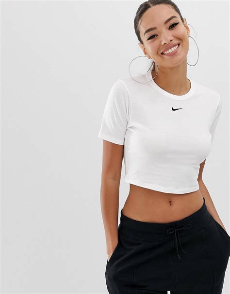Nike White Short Sleeve Crop Top Asos Crop Top Outfits Latest Fashion Clothes Top Outfits
