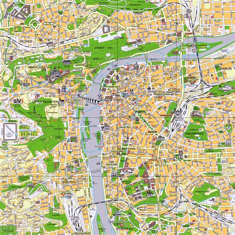 Maps Of Prague Detailed Map Of Prague In English Maps Of Prague