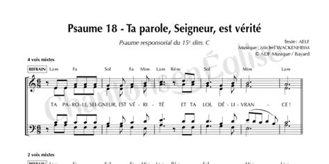 Chantons En Eglise Psaume 18 Ta Parole Seigneur Est Vérité Aelf