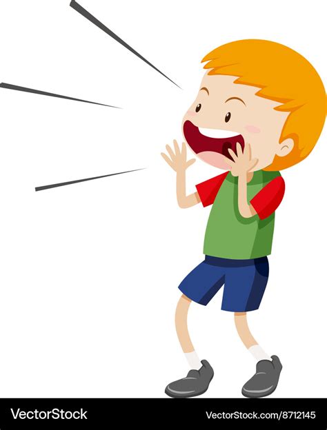 Little Boy Shouting Out Royalty Free Vector Image