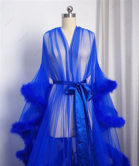 buy old hollywood feather robe sexy boudoir robe feather bridal robe tulle illusion long wedding