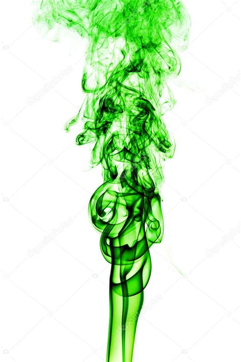 Abstract Green Smoke On White Background Smoke Background