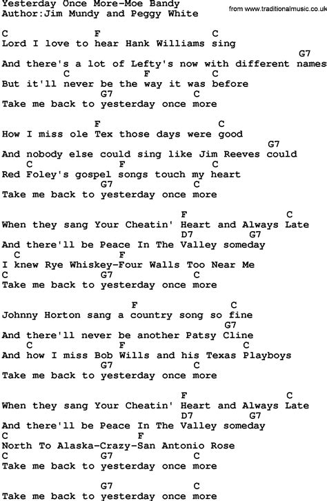 Yesterday Once More Lyrics Yesterday Once More Chords By Carpenters