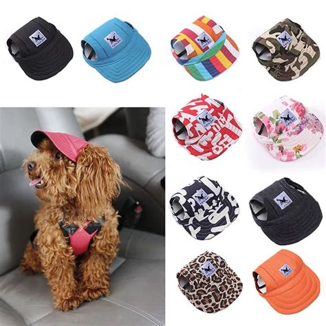 Large Size Tailup Dog Hat With Ear Holes Summer Canvas Baseball Cap For