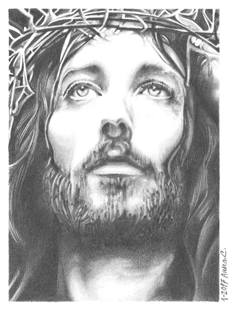 Drawing Of Jesus Portrait Religious Pencil Drawing Drawing From