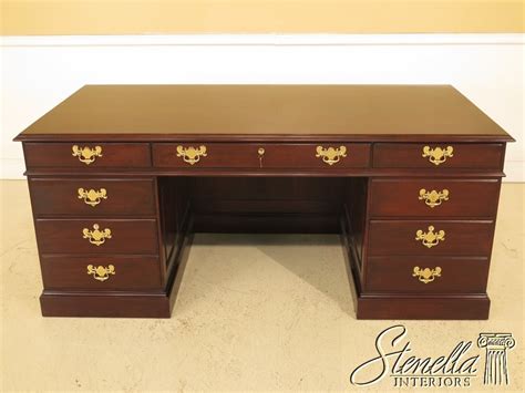 30406 Statton Large Solid Cherry Executive Office Desk W Raised Panel