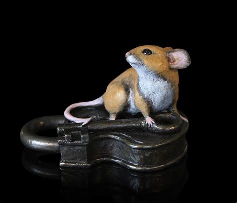 Hand Painted Mice Cold Cast Bronze Resin Mouse Figure Sculpture Michael