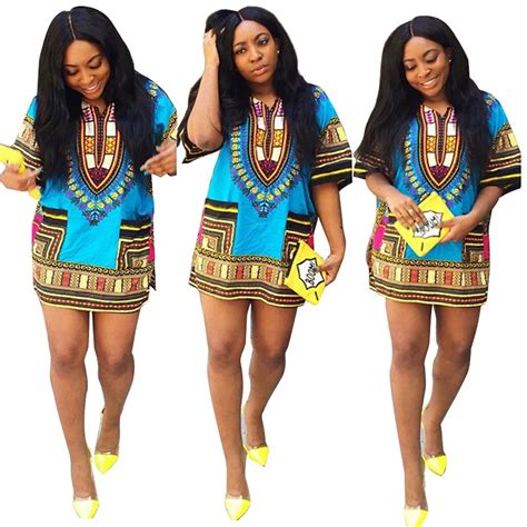 2017 New Summer African Print Dashiki Dress For Women Dresses Africa Clothing Traditional Ladies