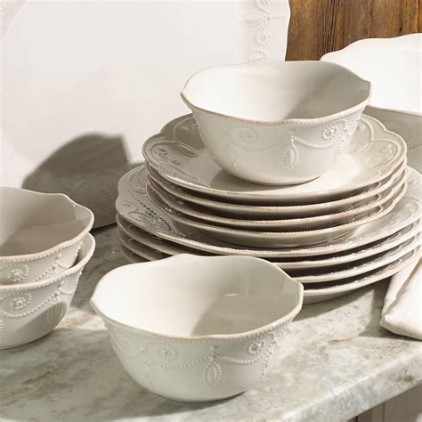 French Perle White 12 Piece Dinnerware Set Lenox Corporation