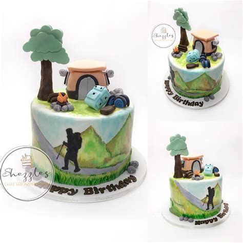Shezzles Cakes And Pastries Handpainted Hiking Themed Cake