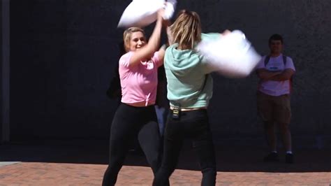 Pillow Fights With Strangers Girl Edition Youtube