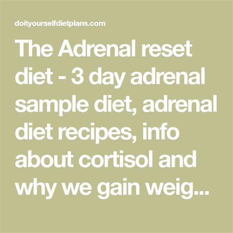 The Adrenal Reset Diet 3 Day Adrenal Sample Diet Adrenal Diet