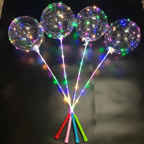 Luminous Led Balloon Clear Latex Air Balloon String Lights Birthday