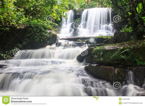Waterfall And Rocks Covered With Moss Stock Photo Image Of Beautiful