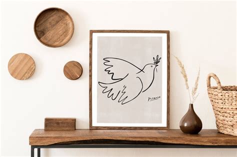 Picasso Dove Print Printable Wall Art Pablo Picasso Bird Etsy