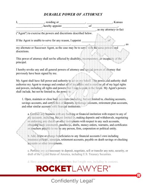 Free Kansas Power Of Attorney Make And Download Rocket Lawyer