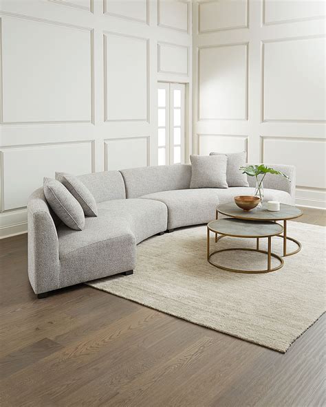 Belmount Gray Astor 2-Piece Curved Sectional | Neiman Marcus
