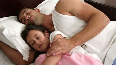 Dad Daughter Sleeping Same Bed Stock Footage Video 100 Royalty Free