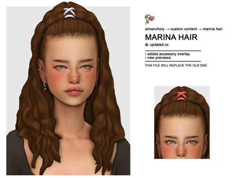 Updated Marina Hair By Simancholy Simancholy On Patreon Sims 4 Sims