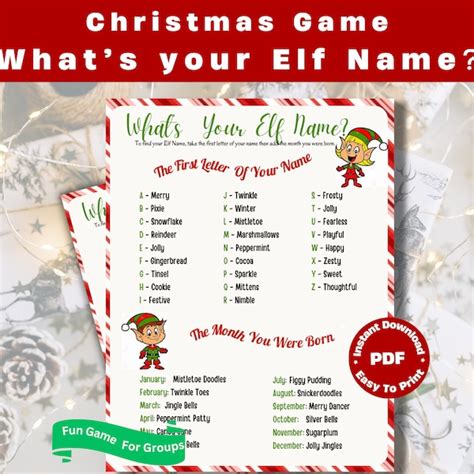 Whats Your Elf Name Etsy