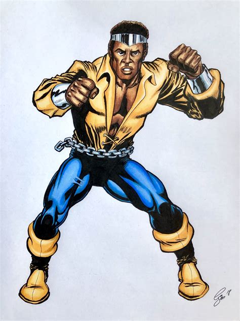 Artstation Marvels Power Manluke Cage Retro 70s Funky Style