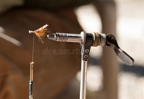 Fly Tying Art In The Vise Stock Image Image Of Hands Trimmed