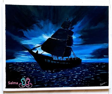 In A Dark Night Hand Painted Acrylic Painting On Canvas Etsy In 2021