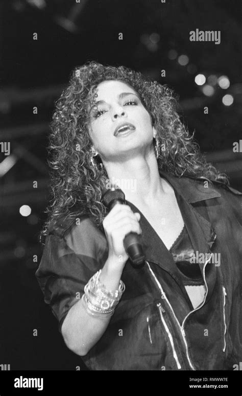 Singer And Songwriter Gloria Estefan Is Shown Performing On Stage