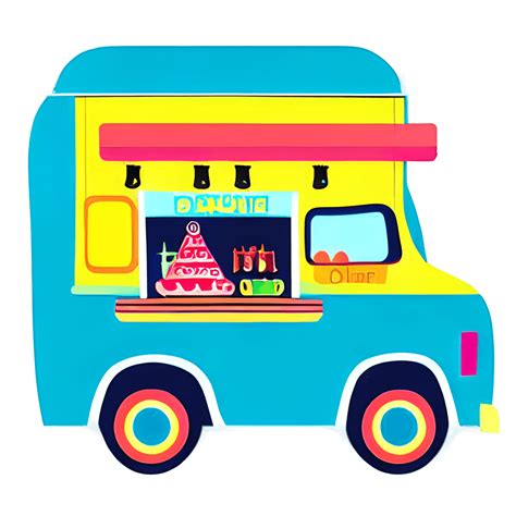 Vintage Food Truck Van Graphic · Creative Fabrica