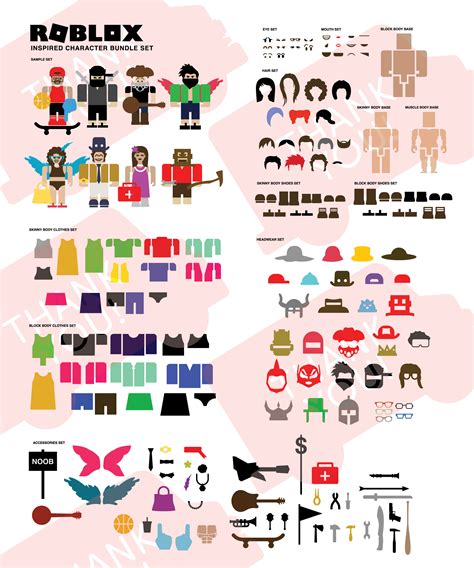 Roblox Svg Character Bundle Set Roblox Emoji Svg Instant Download Etsy