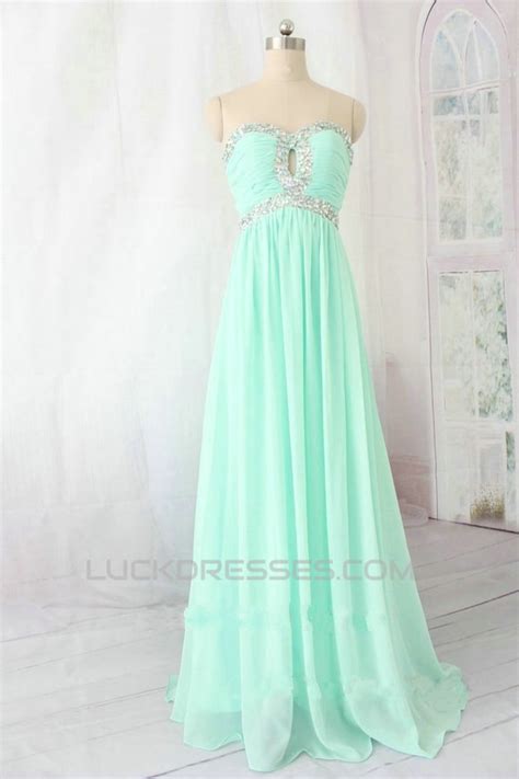A Line Sweetheart Beaded Long Chiffon Prom Evening Formal Dresses Ed011135