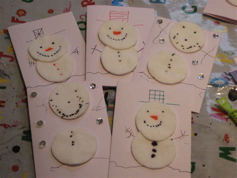 Well, you don't have to spend hundreds of dollars on christmas to make them happy. Christmas snowman cotton wool thank you cards - NurtureStore