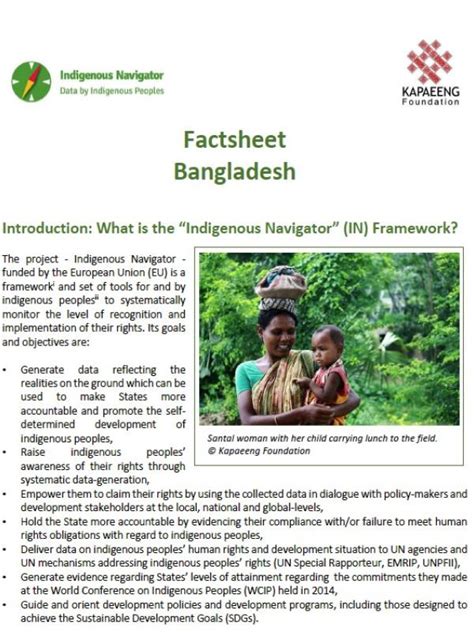 bangladesh fact sheet on indigenous peoples indigenous navigator
